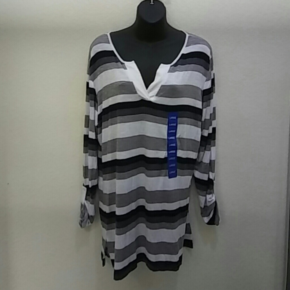 Leo & Nicole Striped LS Tunic